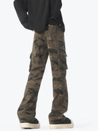 Men's Camouflage Cargo Jeans – 100% Cotton, Slight Stretch & Multi-Pocket