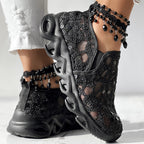 Women's Sparkle Mesh Breathable Sneakers | Lightweight Glitter Athletic Shoes – 3 Colors