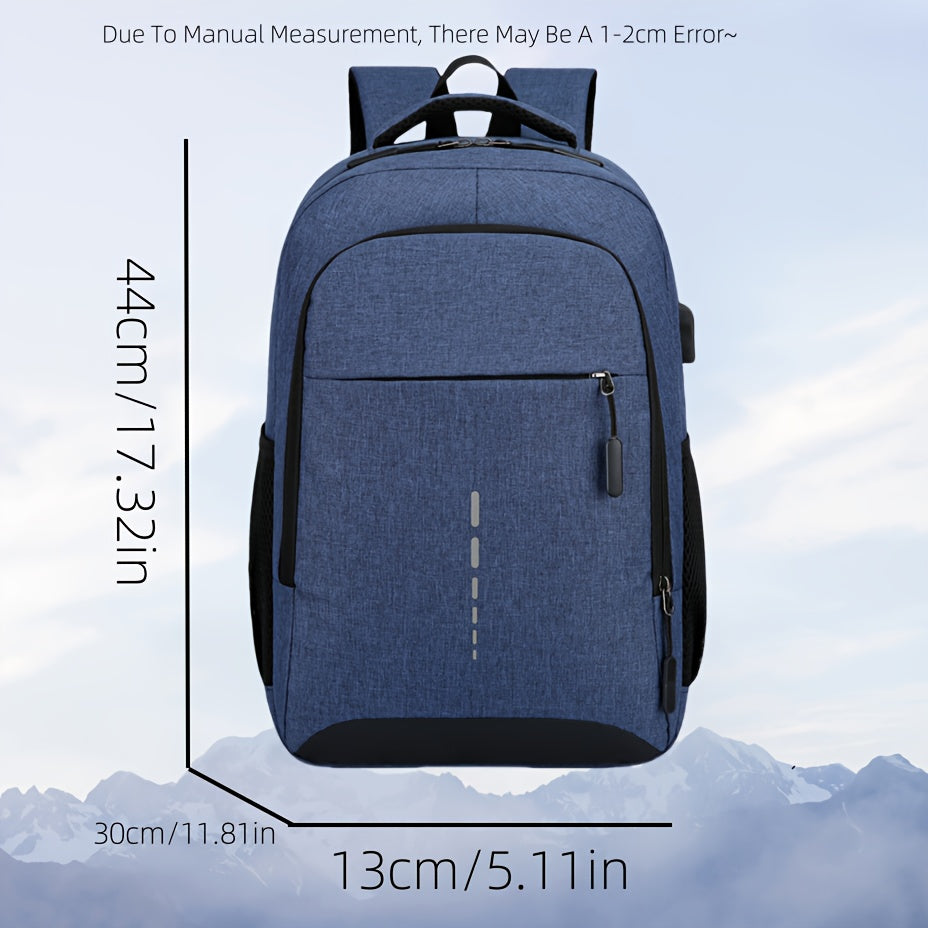Large Capacity Laptop Backpack - Water-Resistant Oxford Cloth with Tablet Compartment