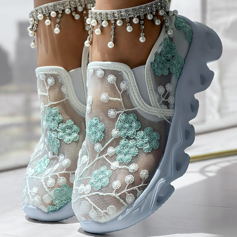 Women's Glitter Mesh Sneakers | Breathable Lightweight Walking Shoes