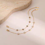18K Gold-Plated Geometric Stainless Steel Bracelet for Women