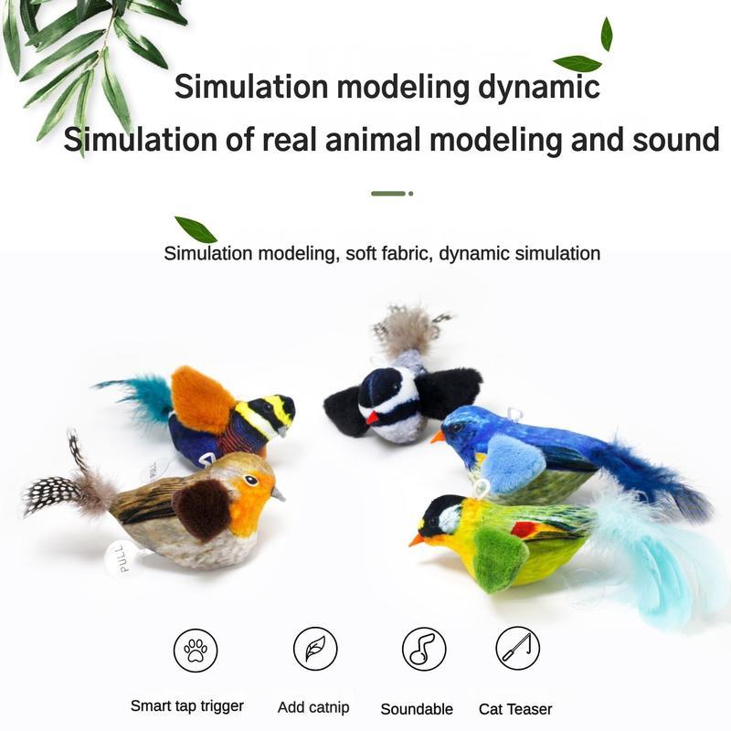 Catnip Bird Cat Toy – Realistic Feather Teaser for Indoor Cats | 6 Colors