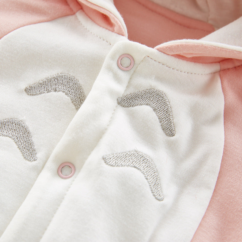 Hooded Cotton Baby Romper - Thick Warm Onesie for Newborns & Infants