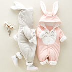 Hooded Cotton Baby Romper - Thick Warm Onesie for Newborns & Infants
