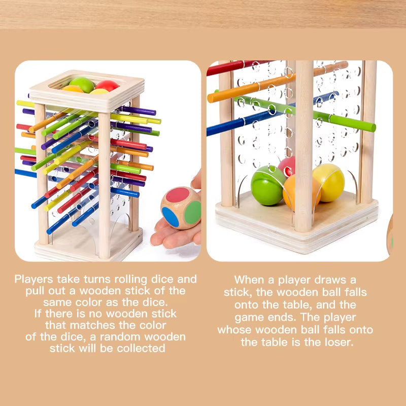 Wooden Stick Drawing Game Toy, Multicolored Sticks Game, Parent Child Interactive Game, Exercise Balance and Concentration