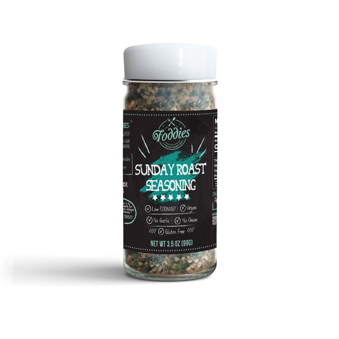 Foddies Low FODMAP Sunday Roast Seasoning, No Onion No Garlic, 3.5 oz