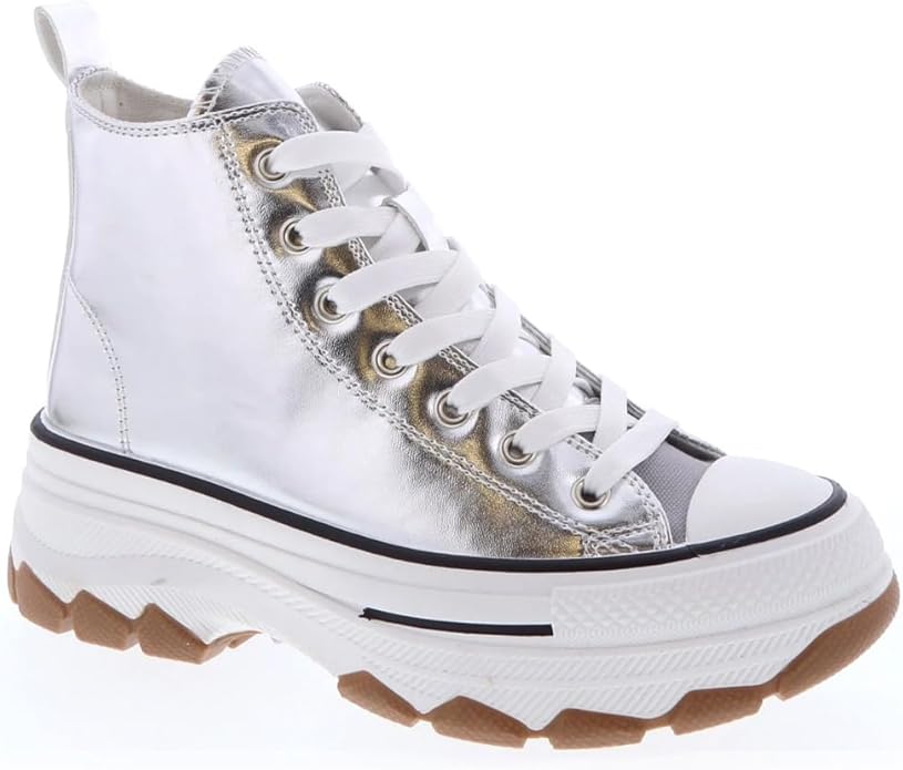 Women's Rhinestone High-Top Platform Canvas Sneakers | Lace-Up Glam Shoes