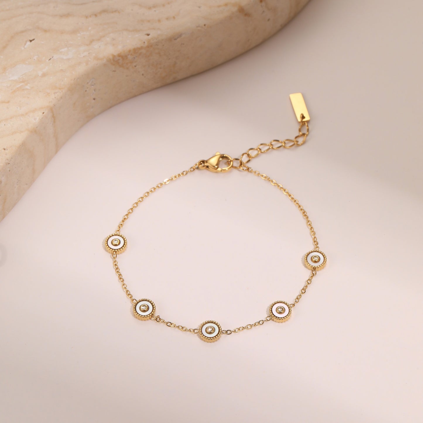 18K Gold-Plated Geometric Stainless Steel Bracelet for Women