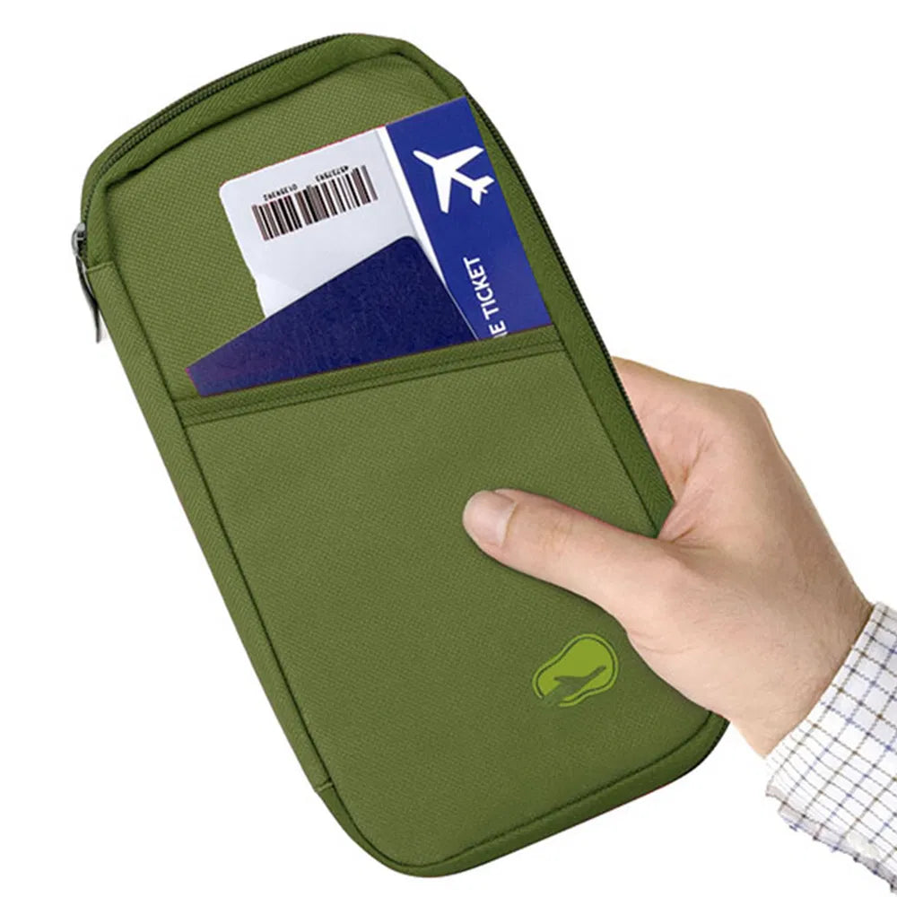Travel Passport Holder Wallet - RFID Blocking Organizer with 12 Card Slots for Documents, Tickets & Phone