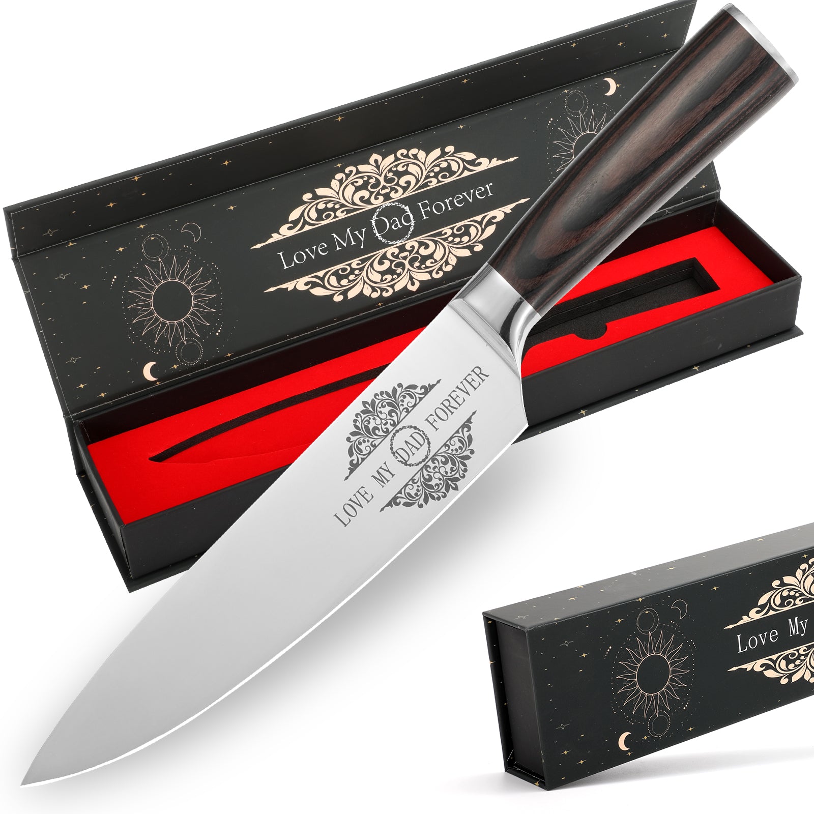 Professional 8-Inch Chef Knife - Japanese High Carbon Steel Kitchen Knife with Wood Handle