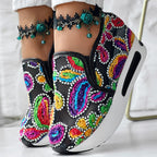 Women's Paisley Print Slip-On Sneakers | Lightweight Casual Shoes