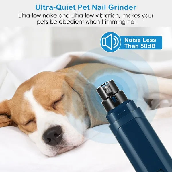 Professional Pet Nail Grinder - Quiet USB Rechargeable Dog & Cat Nail Trimmer