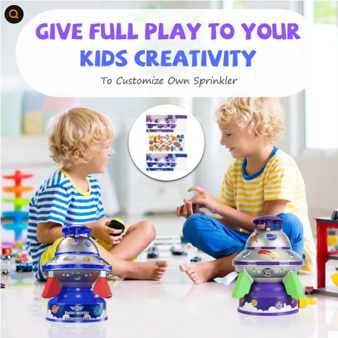UFO Flying Saucer Water Sprinkler Toy – Outdoor Summer Rocket Fountain for Kids