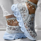 Women's Sparkle Mesh Breathable Sneakers | Lightweight Glitter Athletic Shoes – 3 Colors