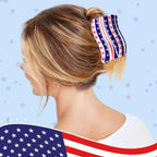 Patriotic Claw Clips Set of 3 – Bold Red White & Blue American Flag Hair Clips for 4th of July & Patriotic Events