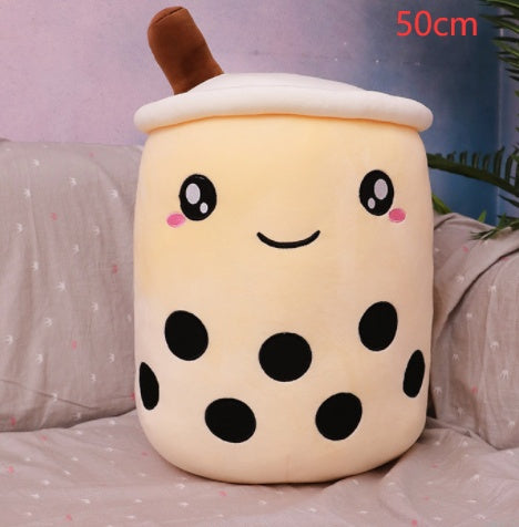 Boba Tea Plush Pillow - Cute Bubble Tea Stuffed Animal Cushion for Kids & Adults