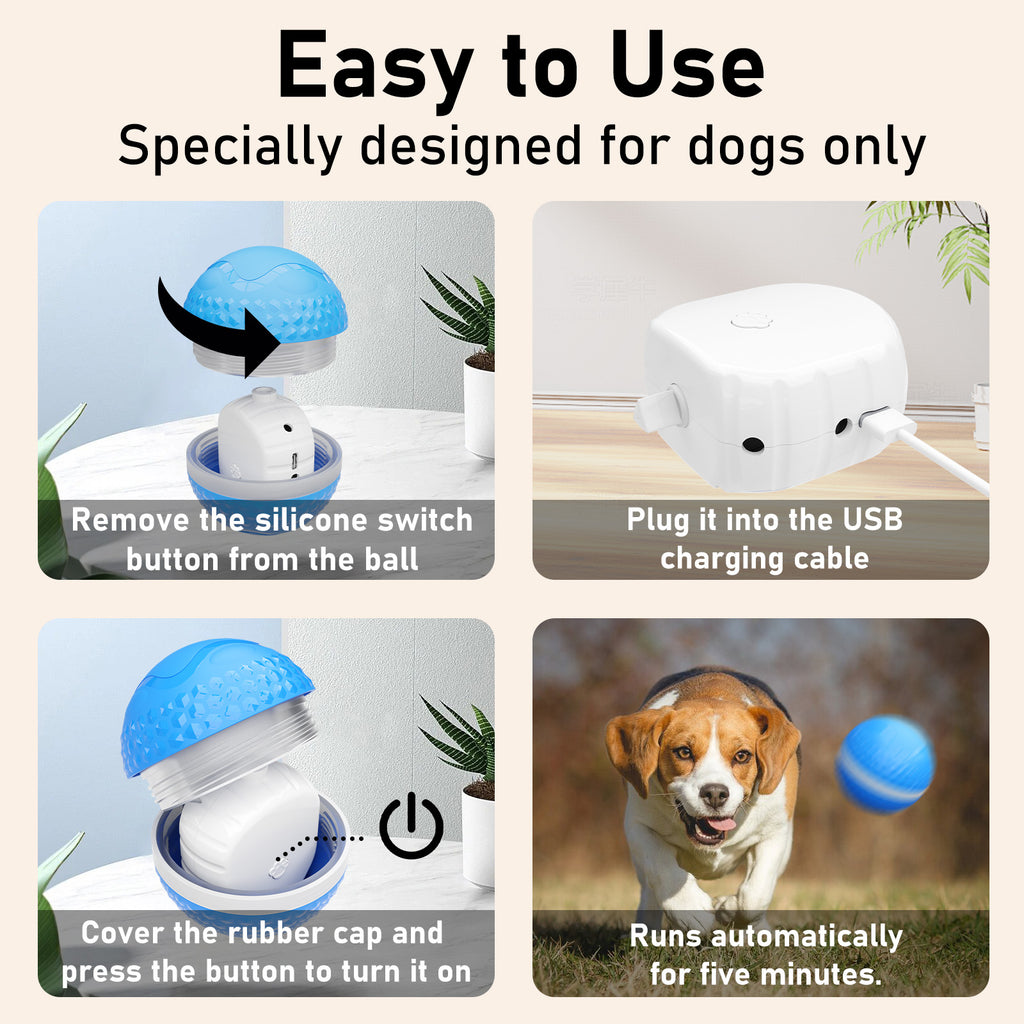 Interactive Dog Ball Toy – Motion-Activated Rolling Ball for Medium & Large Dogs