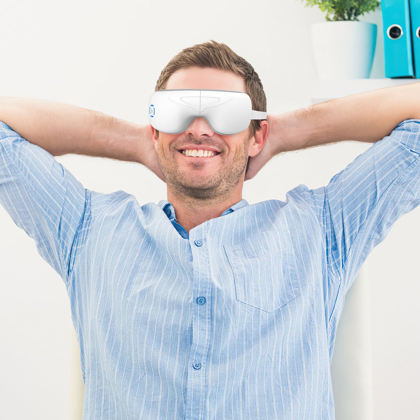 Rechargeable Eye Massager with Heat & Bluetooth Music – Eye Strain, Migraine & Fatigue Relief