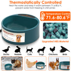 Heated Pet Water Bowl - 74oz Thermostat Controlled, Anti-Freeze for Dogs & Cats