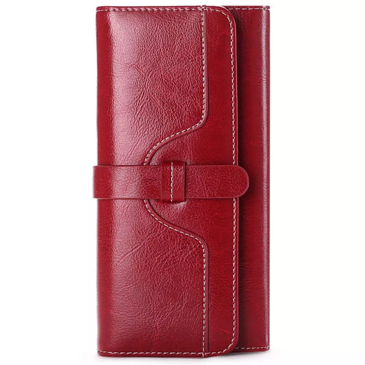Leather Long Wallet – Premium PU Bifold for Women