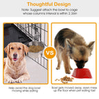 Stainless Steel Hanging Dog Bowl with Clamp - No-Spill Detachable Pet Feeder for Crates & Cages