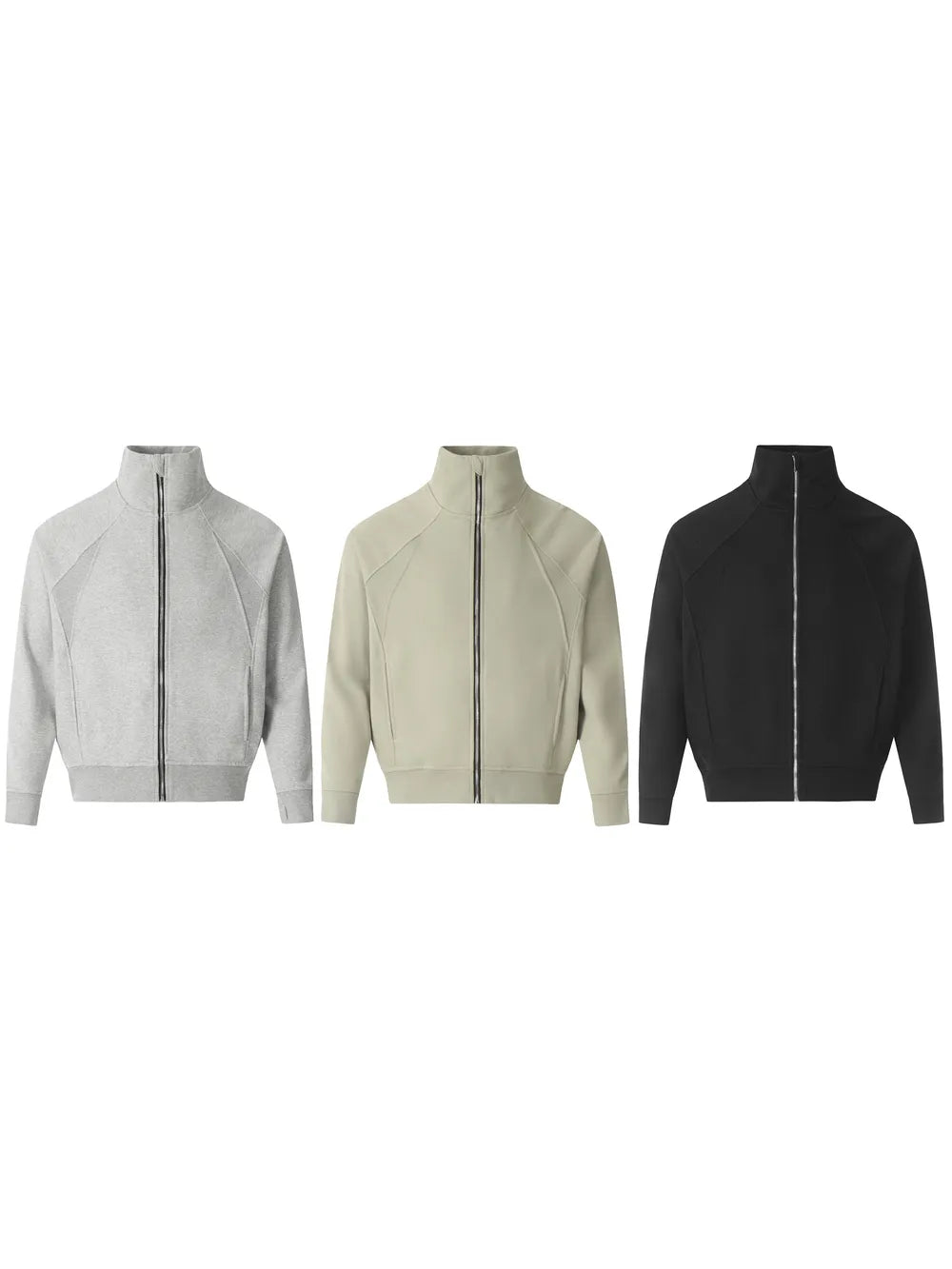 Men's Zip-Up Stand Collar Jacket – 85% Cotton Blend, Full Zip & Structured Collar