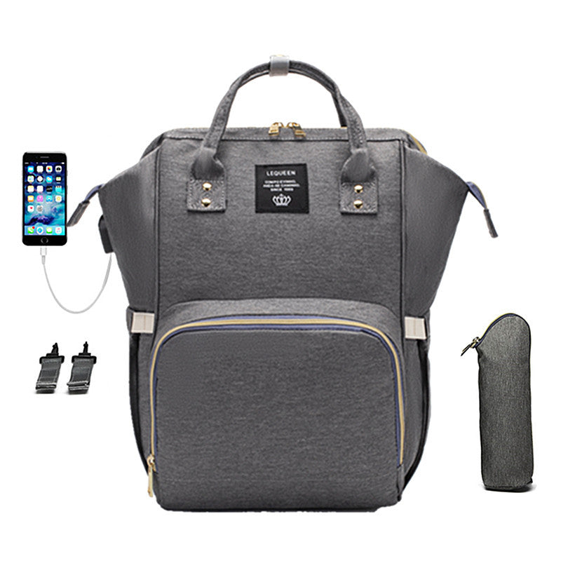 Multi-Pocket Diaper Bag Backpack - Large Capacity Travel Organizer for Moms