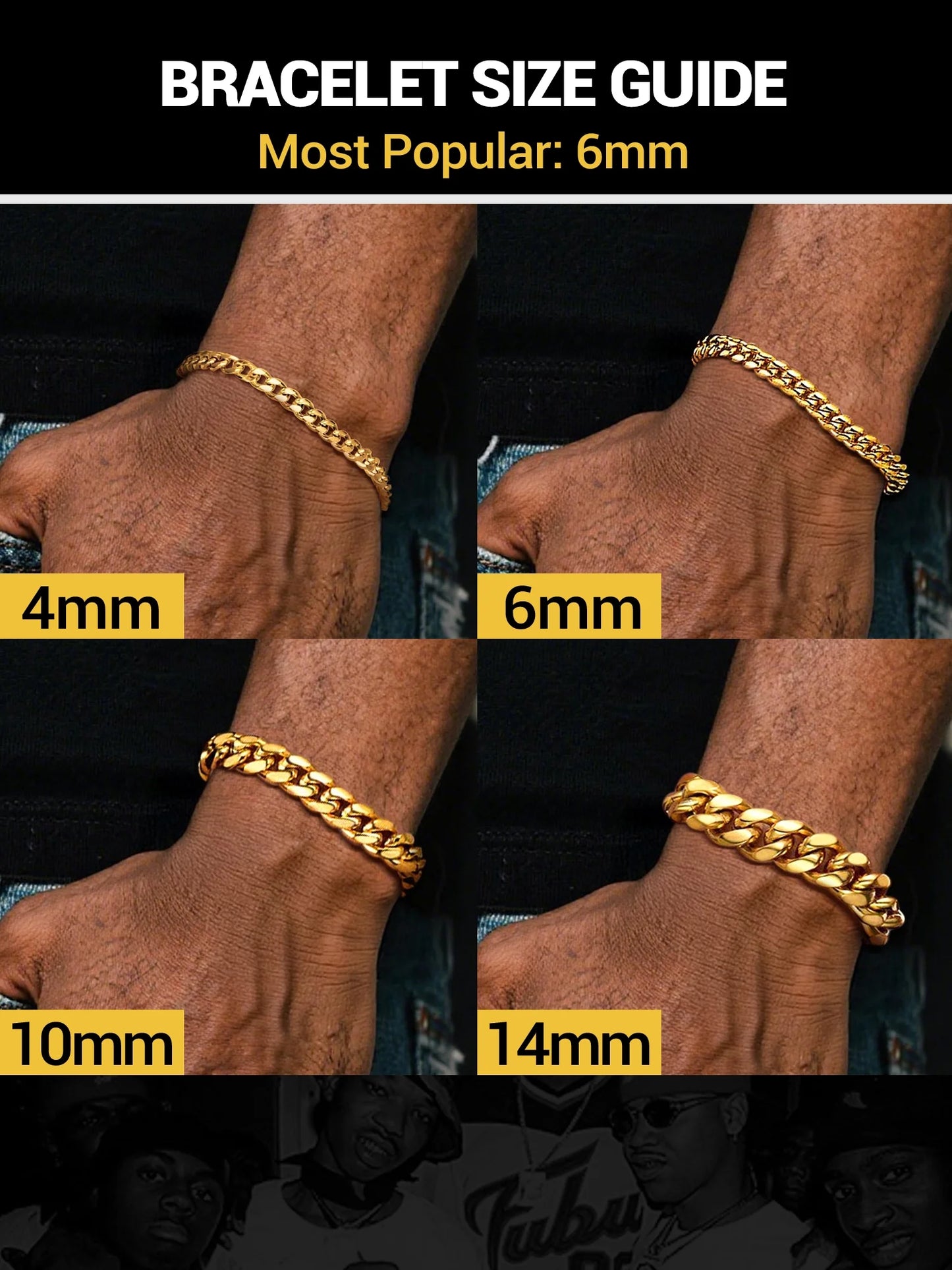 PROSTEEL Gold Plated Bracelet for Men Chunky Cuban Bracelet 10MM 7.5 Inch Chain Bracelet Stainless Steel Gift for Him