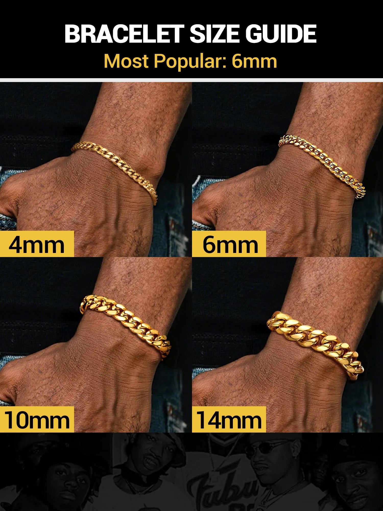 PROSTEEL Gold Plated Bracelet for Men Chunky Cuban Bracelet 10MM 7.5 Inch Chain Bracelet Stainless Steel Gift for Him