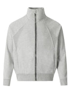 Men's Zip-Up Stand Collar Jacket – 85% Cotton Blend, Full Zip & Structured Collar