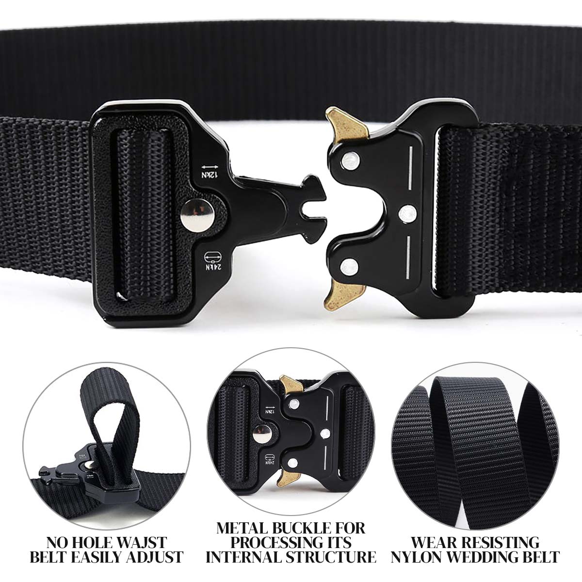 Men's Tactical Belt | Quick-Release Buckle | Adjustable Military Nylon Waist Belt