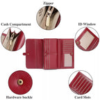 Leather Long Wallet – Premium PU Bifold for Women