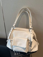 Multiple Pockets Handbag – Large PU Leather Shoulder Bag