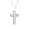 Moissanite Cross Pendant Necklace | S925 Sterling Silver Platinum Plated