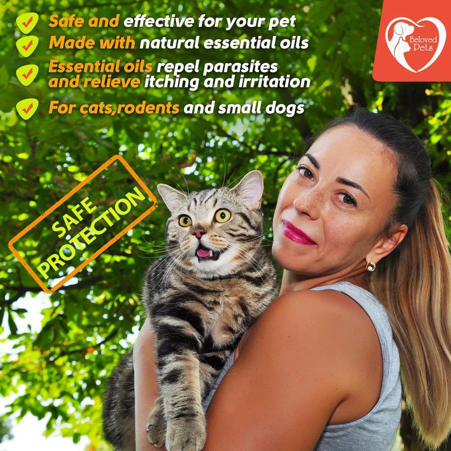 Natural Flea & Tick Prevention for Dogs & Cats - 3 Month Protection