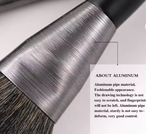 10-Piece Professional Makeup Brush Set | Natural Hair & Wood Handles