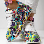 Women's Printed Lace-Up Platform Sneakers | Thick Cushioned Sole, US 6–9.5