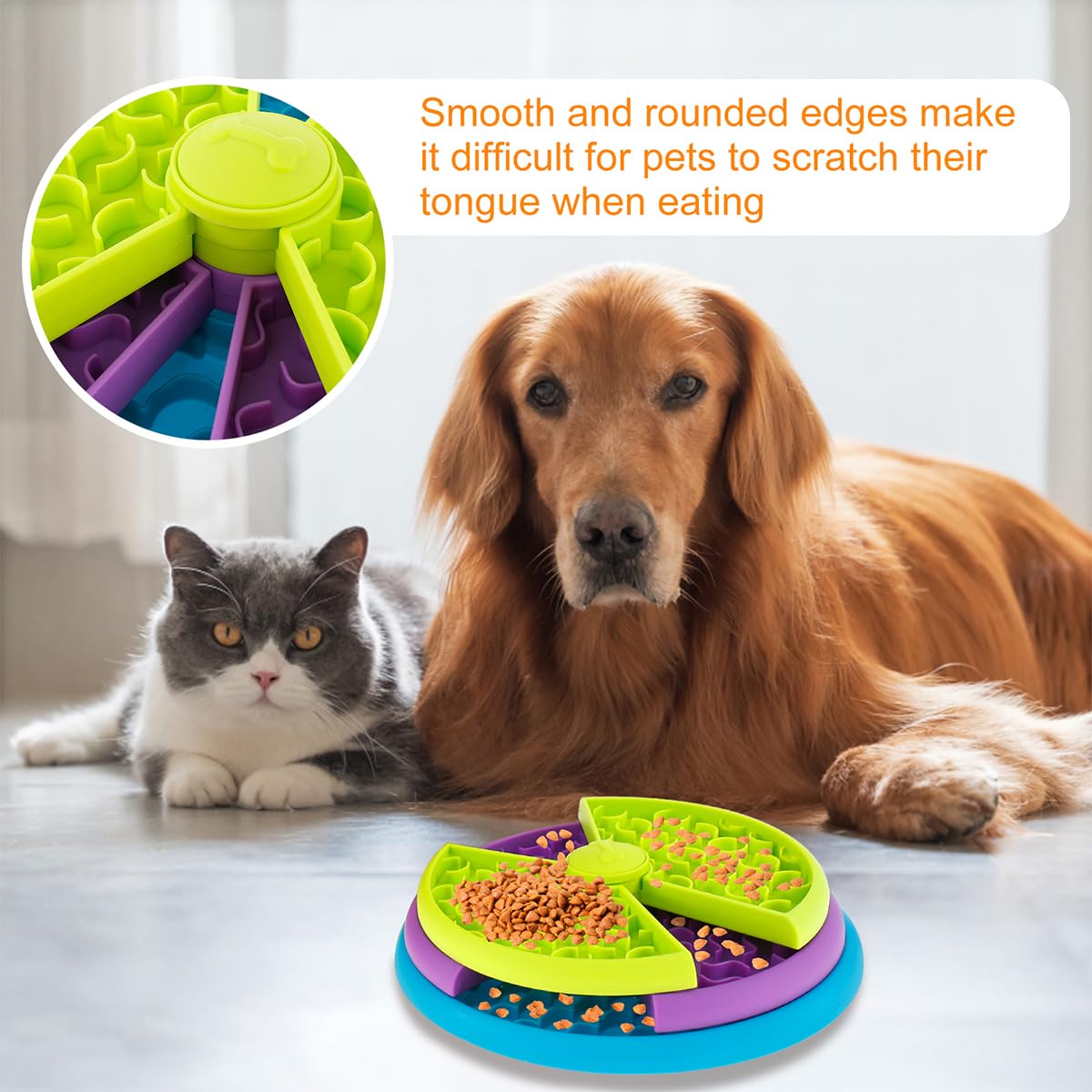 3-in-1 Slow Feeder Dog Bowl - Anti-Choke Puzzle Feeder with Lick Mat for Medium & Large Dogs