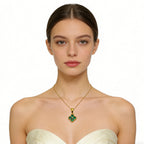 Lucky Four Leaf Clover Necklace | 24K Gold Plated Pendant & Adjustable Chain
