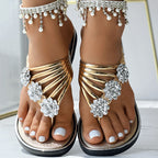 Women's Floral Beach Flip Flops - Lightweight Summer Sandals
