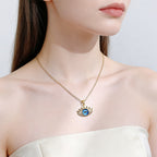 Evil Eye Hamsa Hand Necklace | Titanium Steel Protection Amulet Pendant for Women