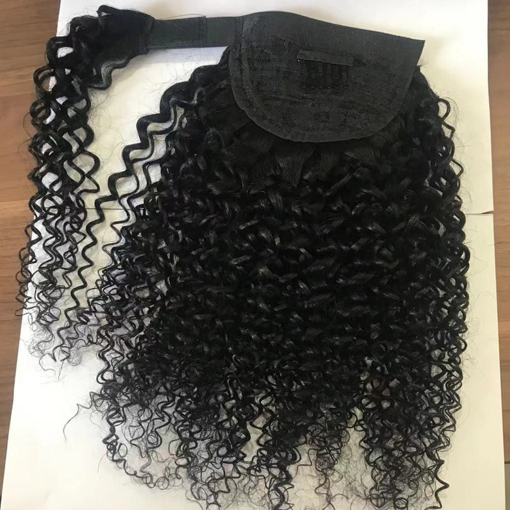 Human Hair Kinky Curly Ponytail Extension - Wrap Around
