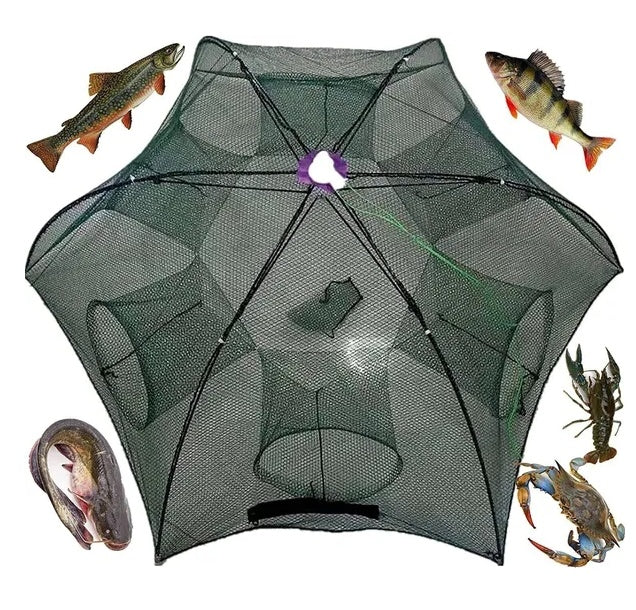 Collapsible Fishing Bait Trap - Easy Catch Crab, Crawfish & Minnow Net for Freshwater & Saltwater