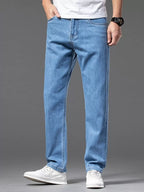Men's Straight-Leg Jeans – 100% Cotton, Slight Stretch & Pocketed