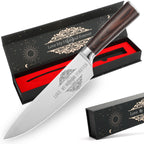 Professional 8-Inch Chef Knife - Japanese High Carbon Steel Kitchen Knife with Wood Handle