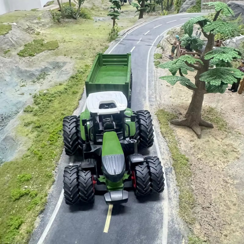 16.5 Inches/42Cm Large Farm Tractor Toys with Trailer, Realistic Farm Tractor Set for Christmas Birthday Gift
