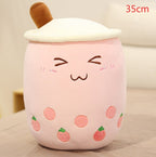Boba Tea Plush Pillow - Cute Bubble Tea Stuffed Animal Cushion for Kids & Adults