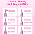 Professional Electric Nail Drill Kit | Portable Manicure & Pedicure Set with 6 Drill Bits