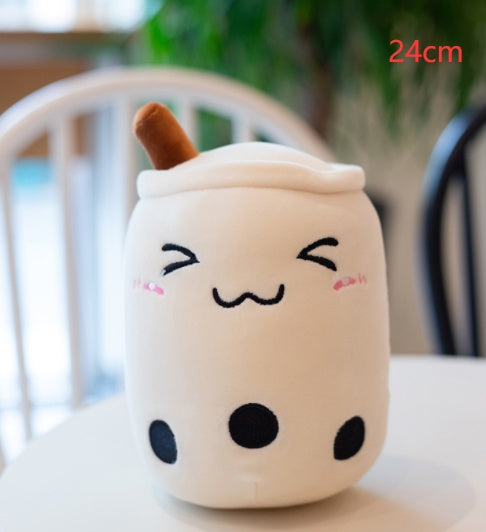 Boba Tea Plush Pillow - Cute Bubble Tea Stuffed Animal Cushion for Kids & Adults