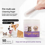 Dog Dental Finger Wipes - Fresh Breath & Teeth Cleaning | 50 Count